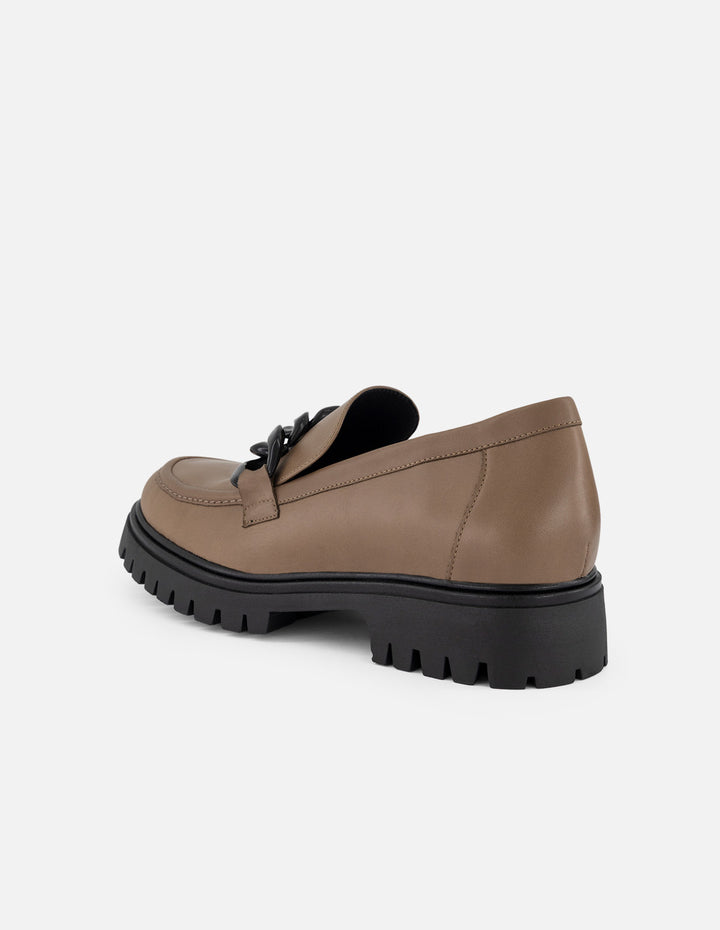 Mocasines beige piel para mujer con piel más suave