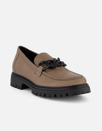 Mocasines beige piel para mujer con piel más suave