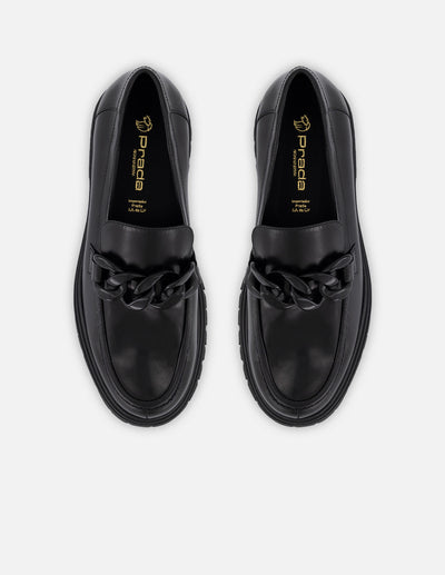 Mocasines negro piel para mujer con plantilla extraíble