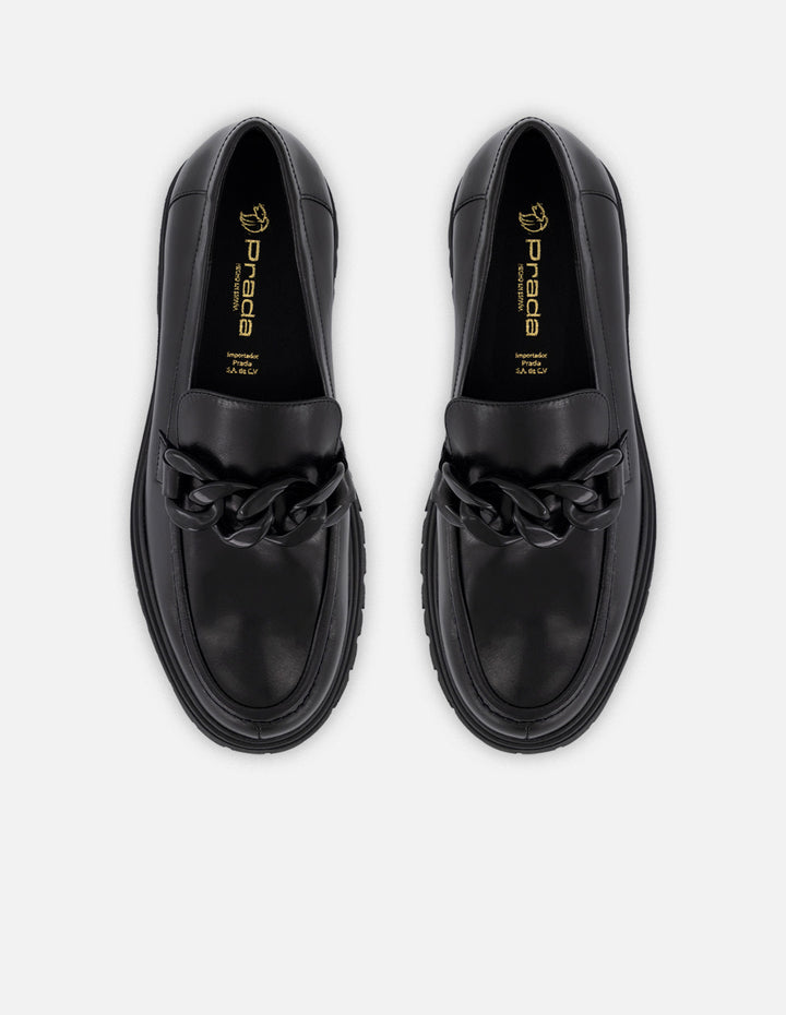 Mocasines negro piel para mujer con plantilla extraíble