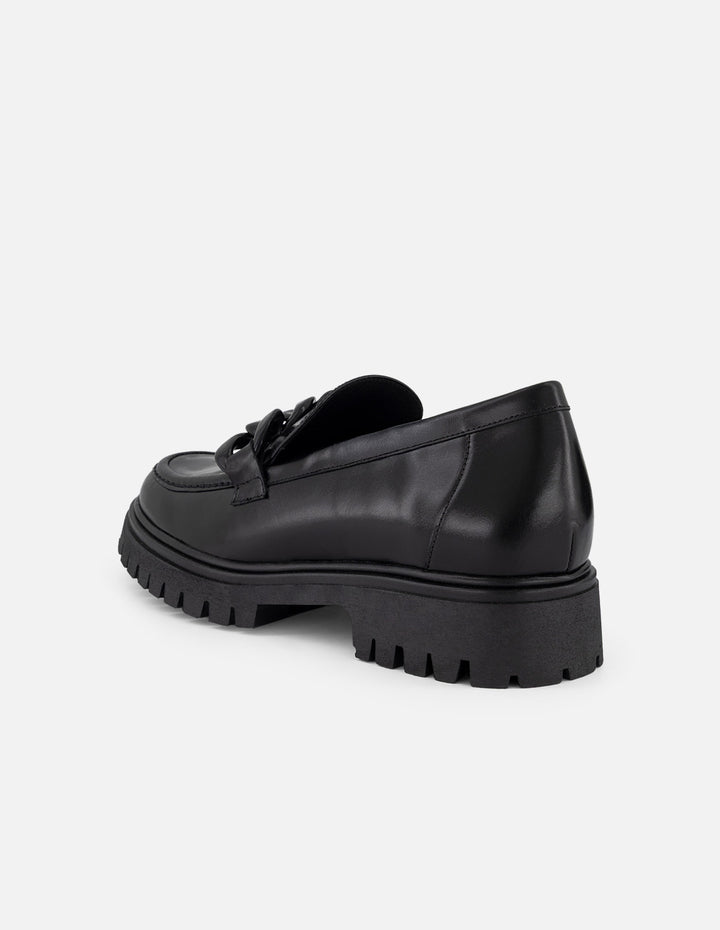 Mocasines negro piel para mujer con plantilla extraíble