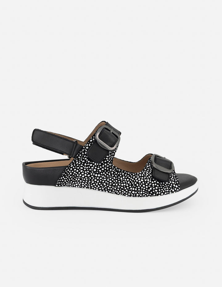 Sandalias blancas para mujer con estampado en contraste