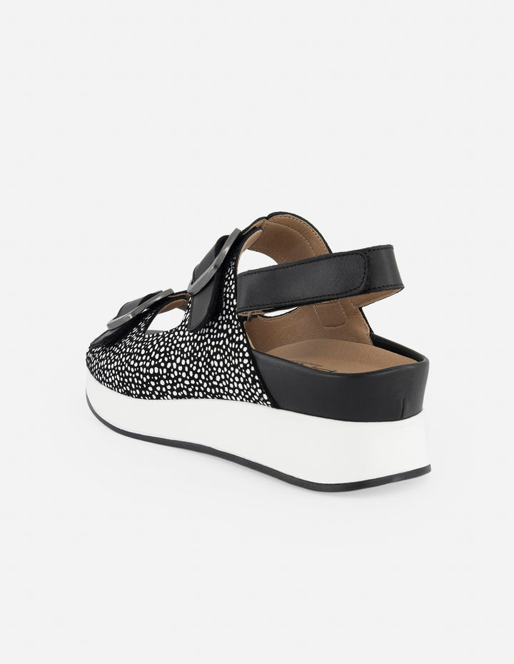 Sandalias blancas para mujer con estampado en contraste