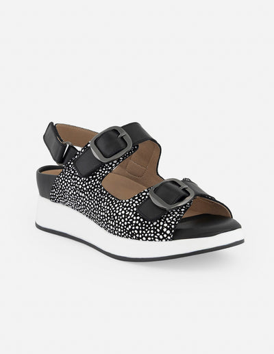 Sandalias blancas para mujer con estampado en contraste