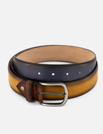 Cinturón de piel para hombre con contraste de color