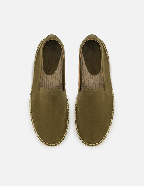 Alpargata en ante color verde para hombre