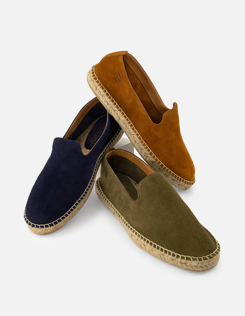 Alpargata en ante color azul para hombre