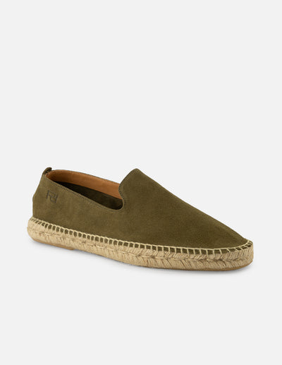 Alpargata en ante color verde para hombre