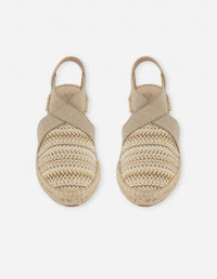 Alpargata beige para mujer con tejido entrelazado