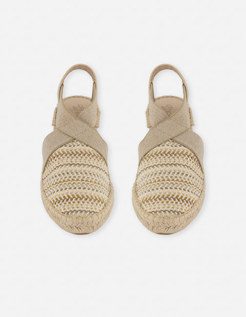 Alpargata beige para mujer con tejido entrelazado