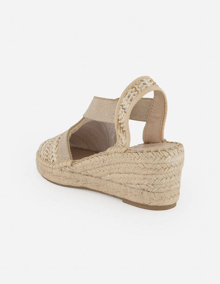 Alpargata beige para mujer con tejido entrelazado