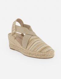 Alpargata beige para mujer con tejido entrelazado