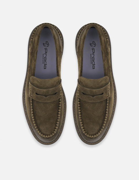 Mocasines café ante para hombre con detalle
