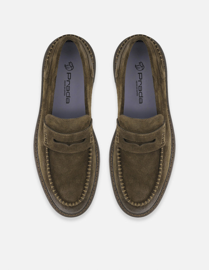 Mocasines café ante para hombre con detalle