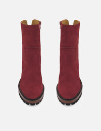 Botines color vino ante para mujer con suela ultraligera