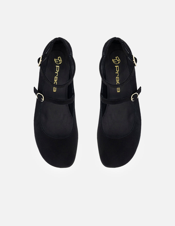 Mercedes color negro ante para mujer con pulsera en el tobillo