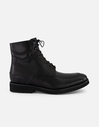 Botines +7 cm de altura negros piel para hombre con suela comfort