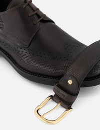 Zapato Blucher café piel para hombre con suela Gum Touch