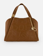 Bolso de hombro cuero para mujer con maxiletras Prada