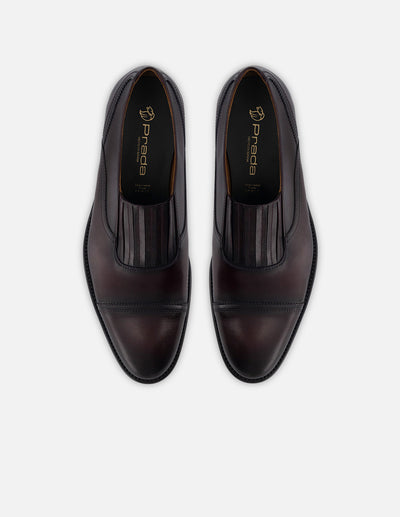 Mocasín slip on de piel color vino  hombre