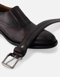 Mocasín slip on de piel color vino  hombre