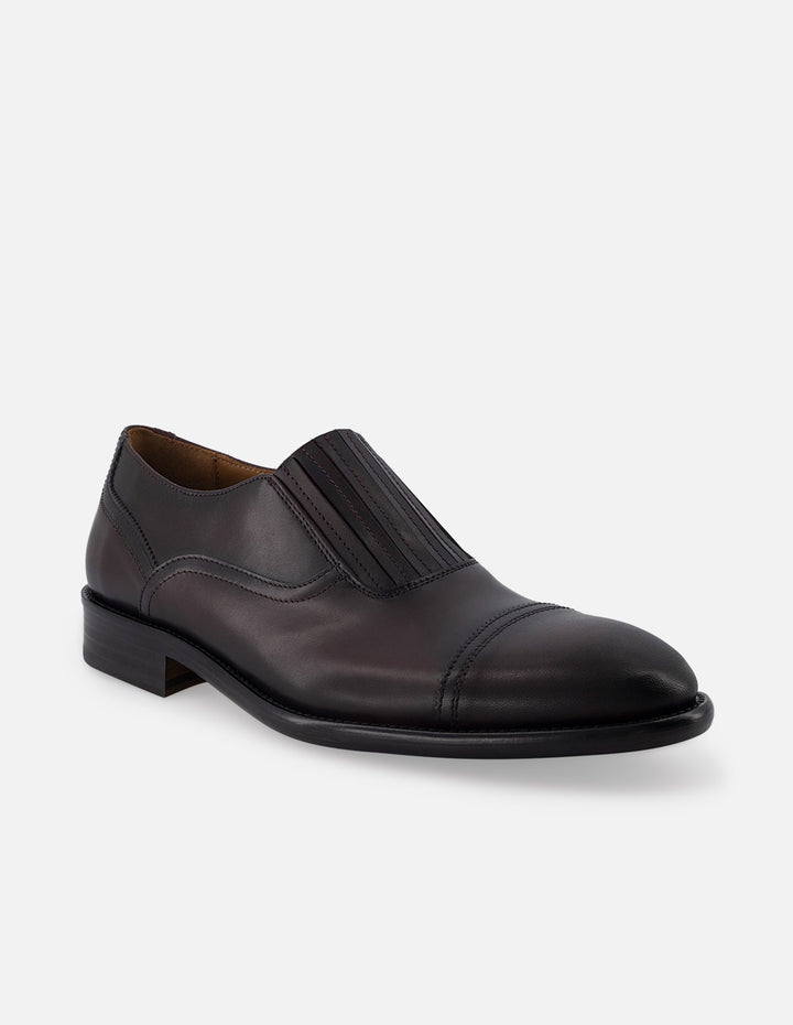 Mocasín slip on de piel color vino  hombre