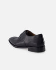 Blucher de piel color negro con picado María para hombre