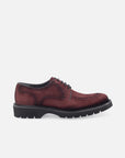 Blucher en piel ante color vino oscurecida con aerografo para hombre