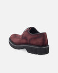 Blucher en piel ante color vino oscurecida con aerografo para hombre