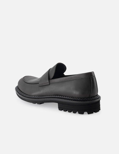 Mocasín en piel napa color verde con detalles de sombreado para hombre