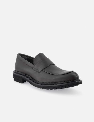 Mocasín en piel napa color verde con detalles de sombreado para hombre