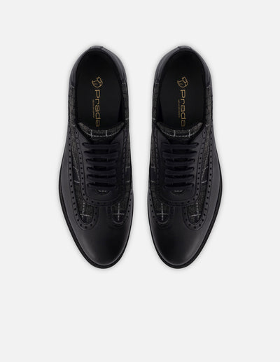 Blucher en piel napa y textil color negro para hombre