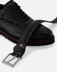 Blucher en piel napa y textil color negro para hombre