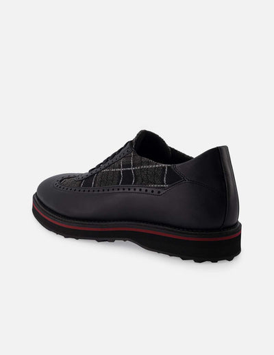 Blucher en piel napa y textil color negro para hombre