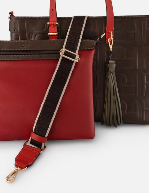 Tote café piel para mujer con logo Pd