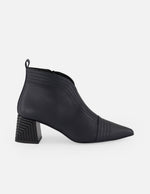 Botines azul piel para mujer con tacón geométrico