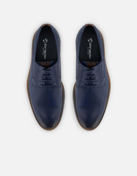 Blucher en piel napa picada color azul marino para hombre