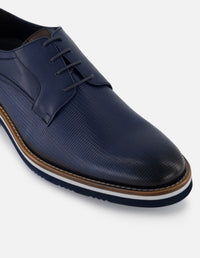 Blucher en piel napa picada color azul marino para hombre