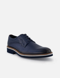 Blucher en piel napa picada color azul marino para hombre