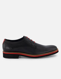 Blucher en piel napa picada color negro para hombre