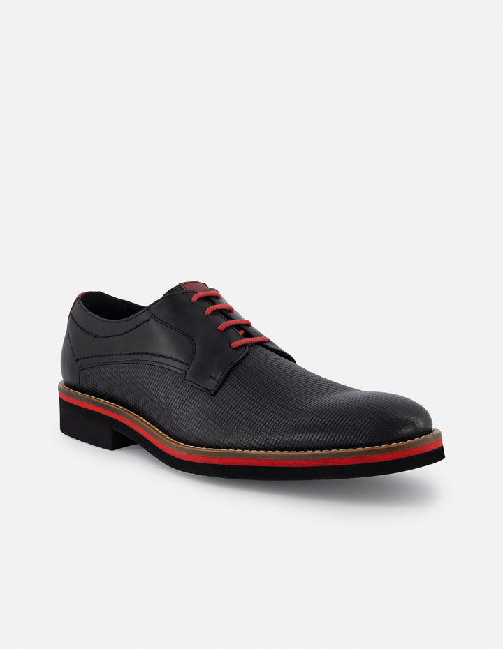 Blucher en piel napa picada color negro para hombre