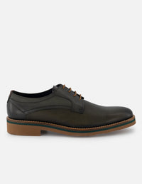 Blucher en piel napa picada color verde para hombre