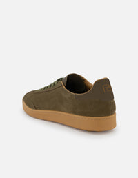 Tenis  en piel ante color caqui para hombre