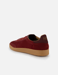 Tenis  en piel ante color rojo para hombre