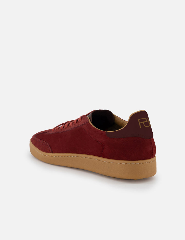 Tenis  en piel ante color rojo para hombre