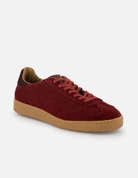 Tenis  en piel ante color rojo para hombre