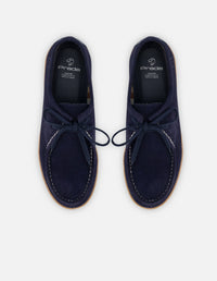 Wallabee en piel ante color azul marino para hombre