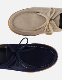 Wallabee en piel ante color azul marino para hombre