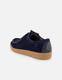 Wallabee en piel ante color azul marino para hombre