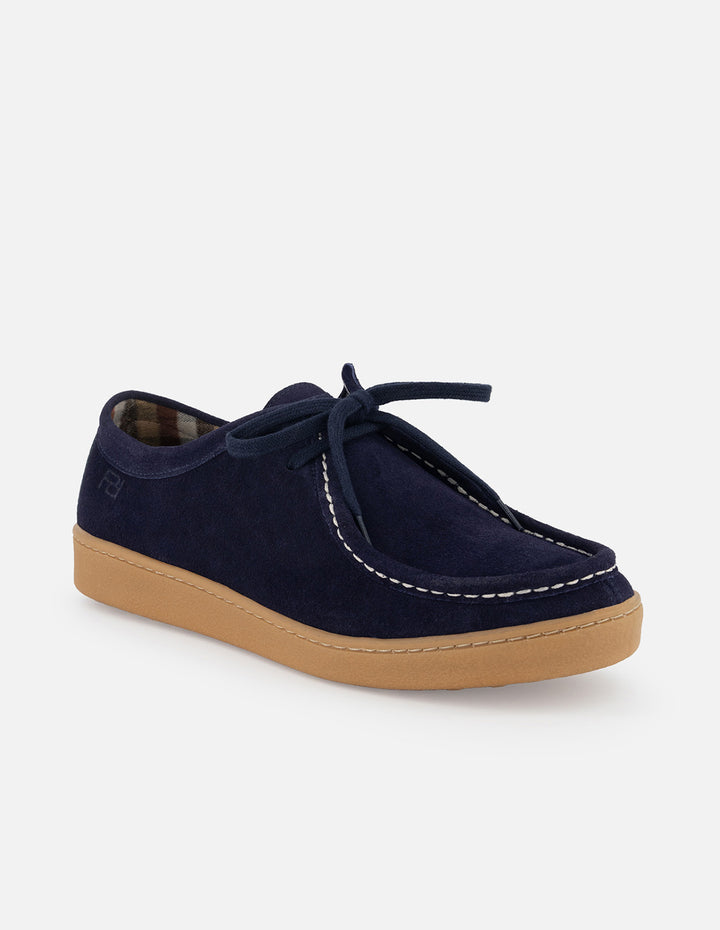 Wallabee en piel ante color azul marino para hombre